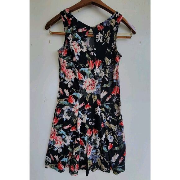 Mudd Tank Dress‎ Women's Sz XS Short Dark Floral Black Soft Casual Skater - Picture 6 of 8